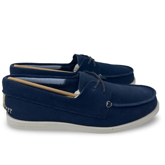 New Sperry Original Sirocco Suede Boat Shoe in Navy Blue sz 11.5